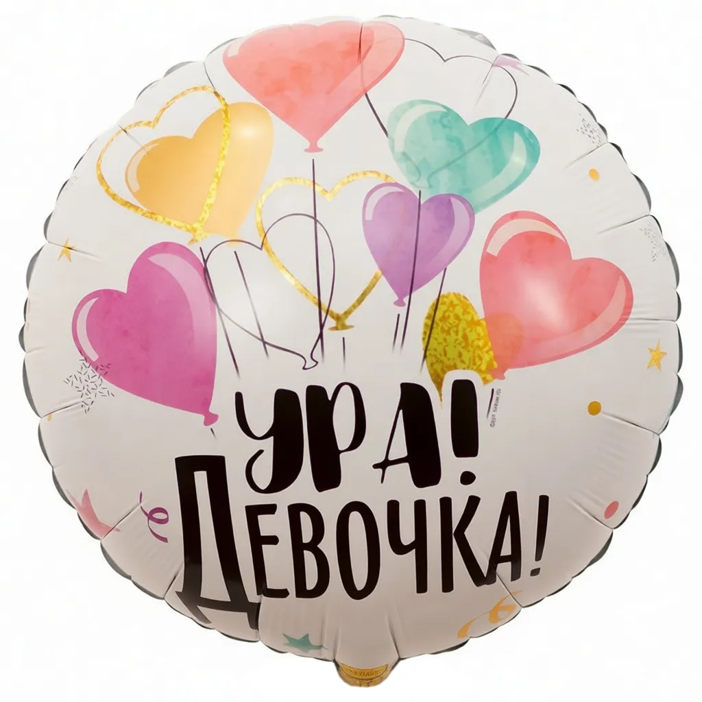 Шар с рисунком Ура, девочка!